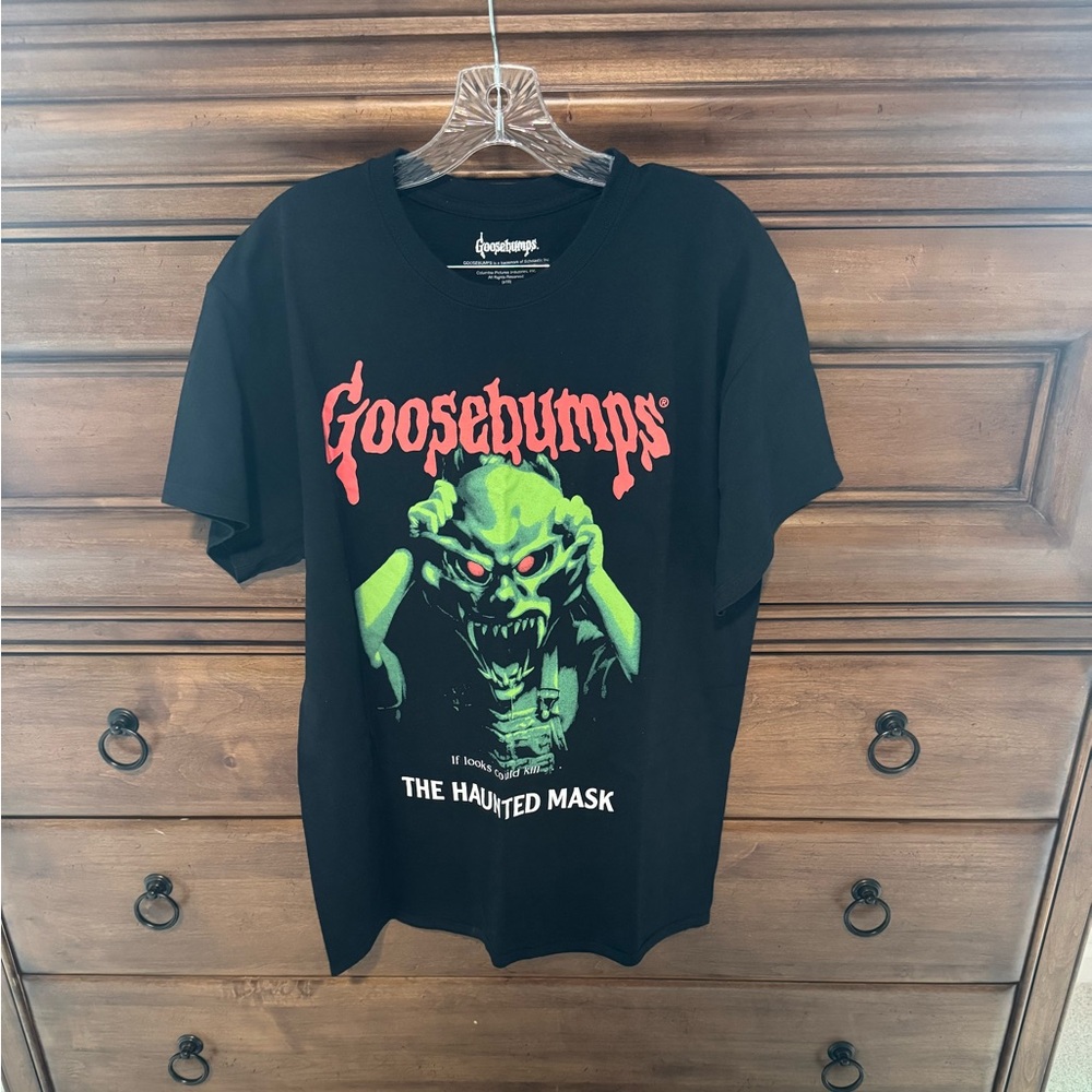 Goosebumps Black T-Shirt with Green Monster Print